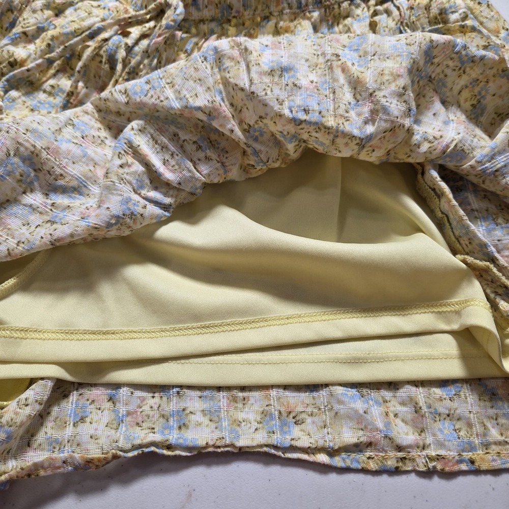 NWOT American Eagle Yellow Blue Floral Lined Lightweight Shorts Womens Medium - Picture 4 of 5